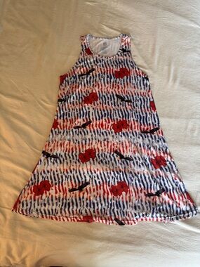 Eagle Americana 4th of July Sleeveless Floral Stripe A-Line Dress